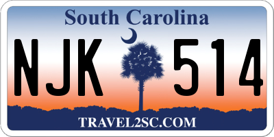SC license plate NJK514