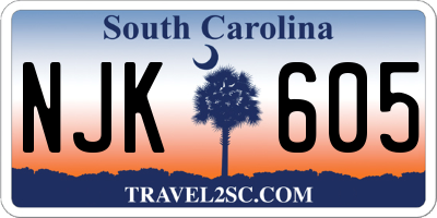 SC license plate NJK605