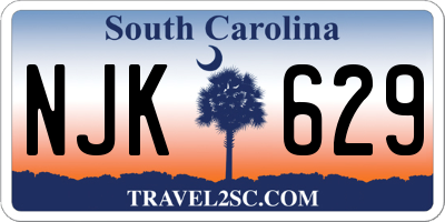 SC license plate NJK629