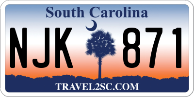 SC license plate NJK871