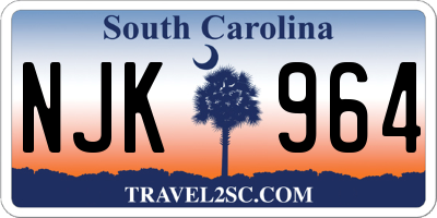 SC license plate NJK964