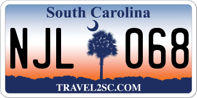 SC license plate NJL068
