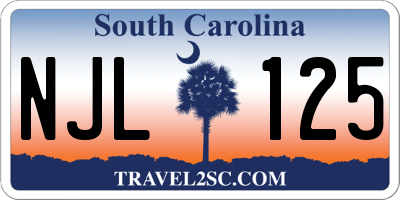 SC license plate NJL125