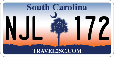 SC license plate NJL172
