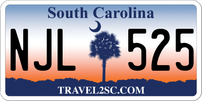 SC license plate NJL525