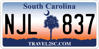 SC license plate NJL837