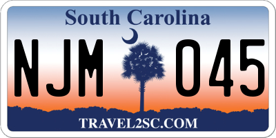 SC license plate NJM045