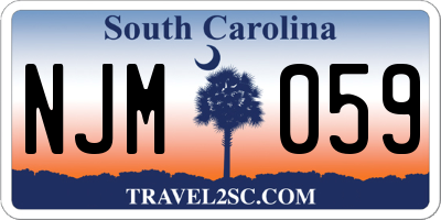 SC license plate NJM059