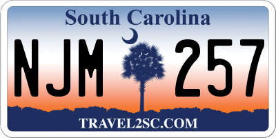 SC license plate NJM257
