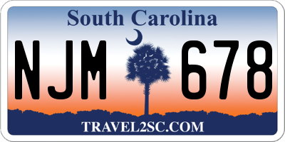 SC license plate NJM678