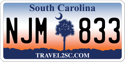 SC license plate NJM833