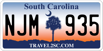 SC license plate NJM935