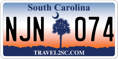 SC license plate NJN074