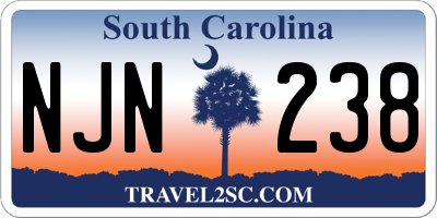 SC license plate NJN238