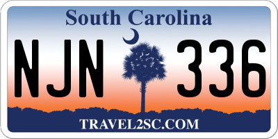 SC license plate NJN336
