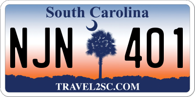 SC license plate NJN401