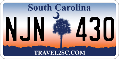 SC license plate NJN430