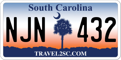 SC license plate NJN432