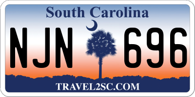 SC license plate NJN696
