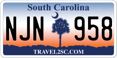 SC license plate NJN958