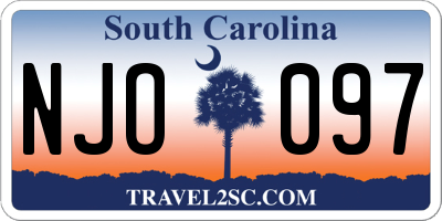 SC license plate NJO097