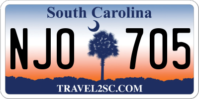 SC license plate NJO705