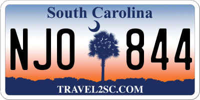 SC license plate NJO844