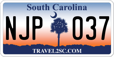 SC license plate NJP037