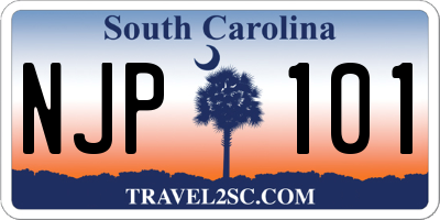 SC license plate NJP101