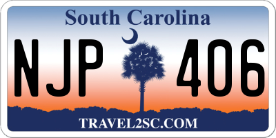 SC license plate NJP406