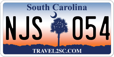 SC license plate NJS054
