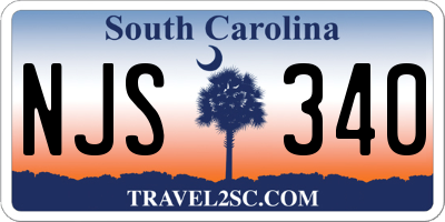 SC license plate NJS340