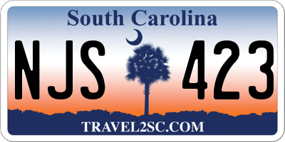SC license plate NJS423