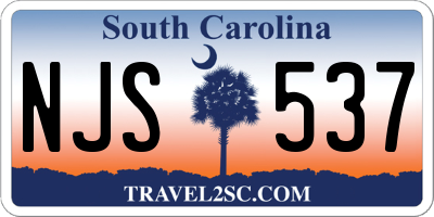 SC license plate NJS537
