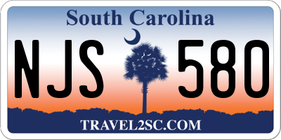 SC license plate NJS580