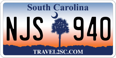 SC license plate NJS940
