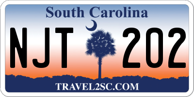 SC license plate NJT202