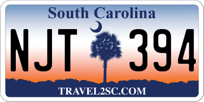 SC license plate NJT394