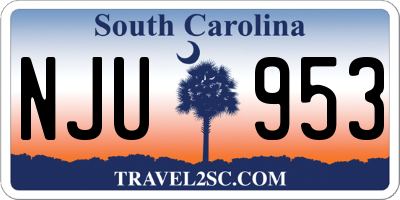 SC license plate NJU953