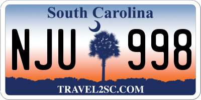 SC license plate NJU998