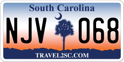 SC license plate NJV068