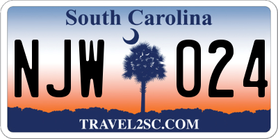 SC license plate NJW024
