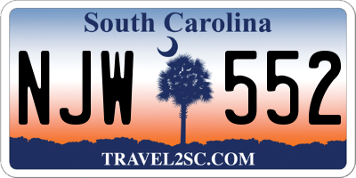 SC license plate NJW552