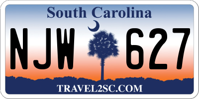 SC license plate NJW627