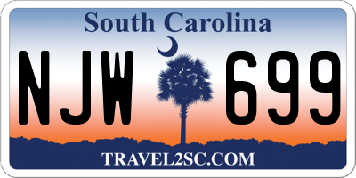 SC license plate NJW699