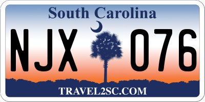 SC license plate NJX076