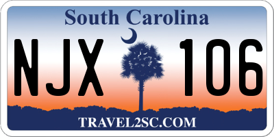 SC license plate NJX106