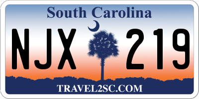 SC license plate NJX219