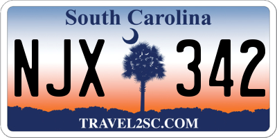 SC license plate NJX342