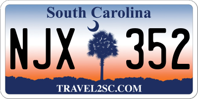 SC license plate NJX352